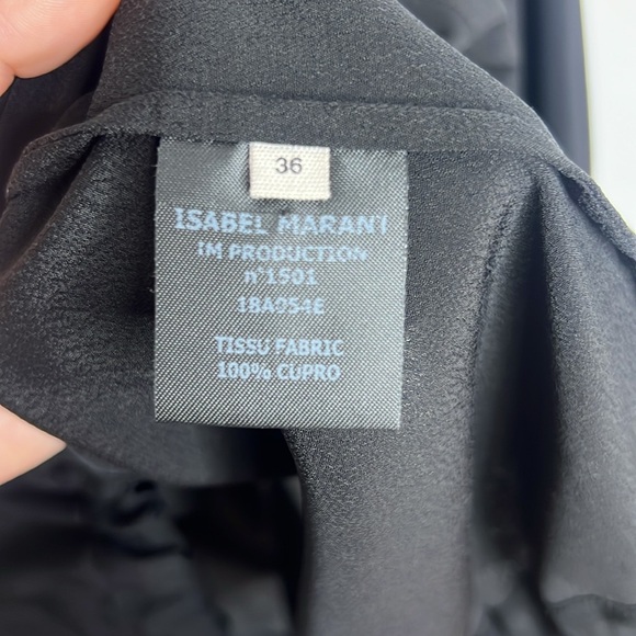 ISABEL MARANT Étoile Black Flowy Minimalist Cupro Pullover Blouse - Picture 11 of 13